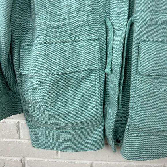 Lands’ End Teal Aqua Knit Snap Front Lightweight Jacket Size 1X - Picture 4 of 11